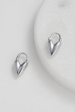 Jess Heart Hoop - Silver
