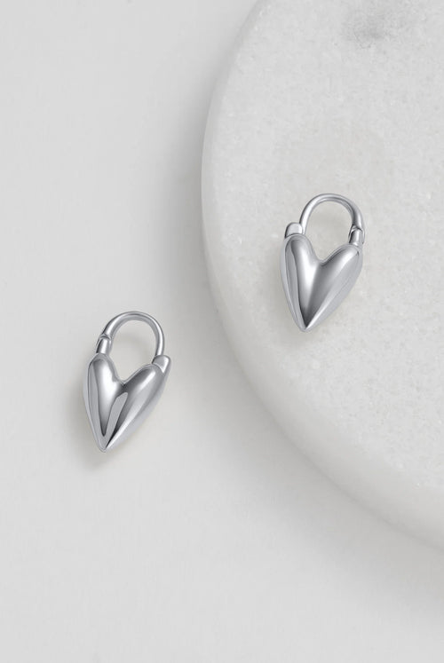 Jess Heart Hoop - Silver