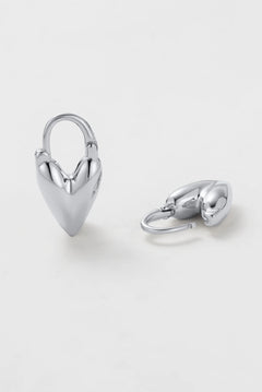 Jess Heart Hoop - Silver