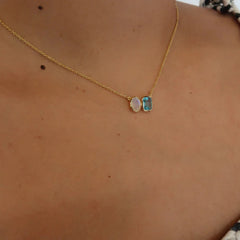 Skylar Necklace - Moonstone/Blue Topaz