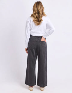 Zaria Pleat Jeans - Washed Black